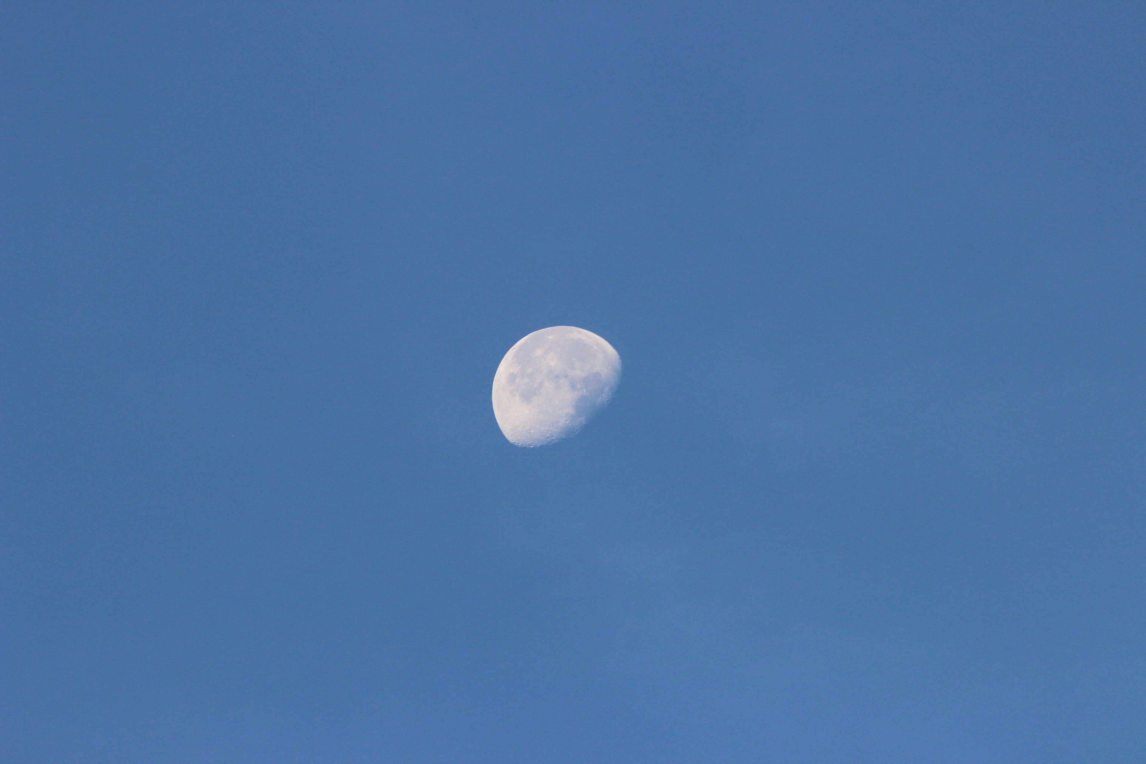 The moon in a daytime sky